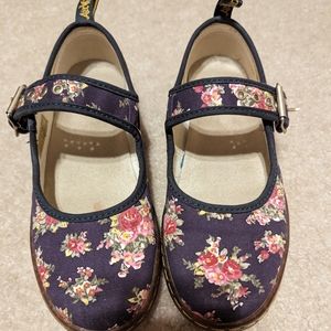 EUC Doc Martens purple floral Mary Jane shoes